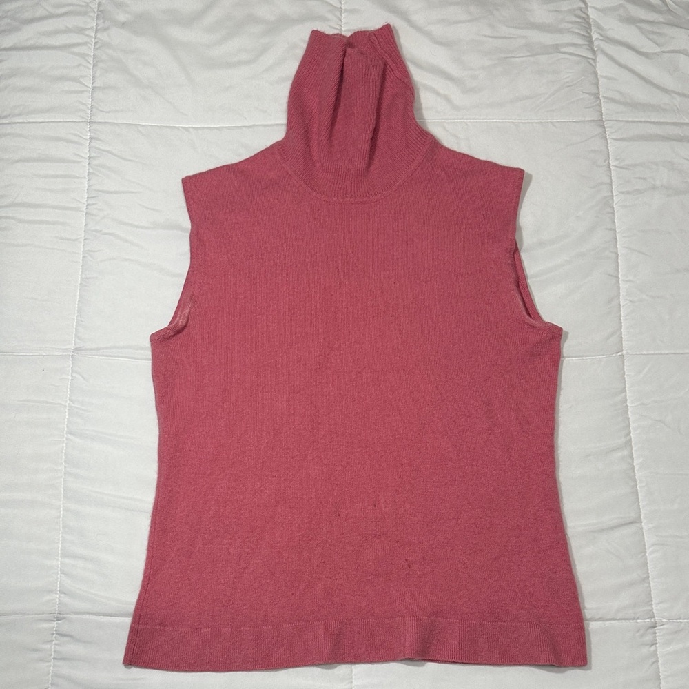 Dana Buchman Turtleneck Sleeveless Sweater - Pink